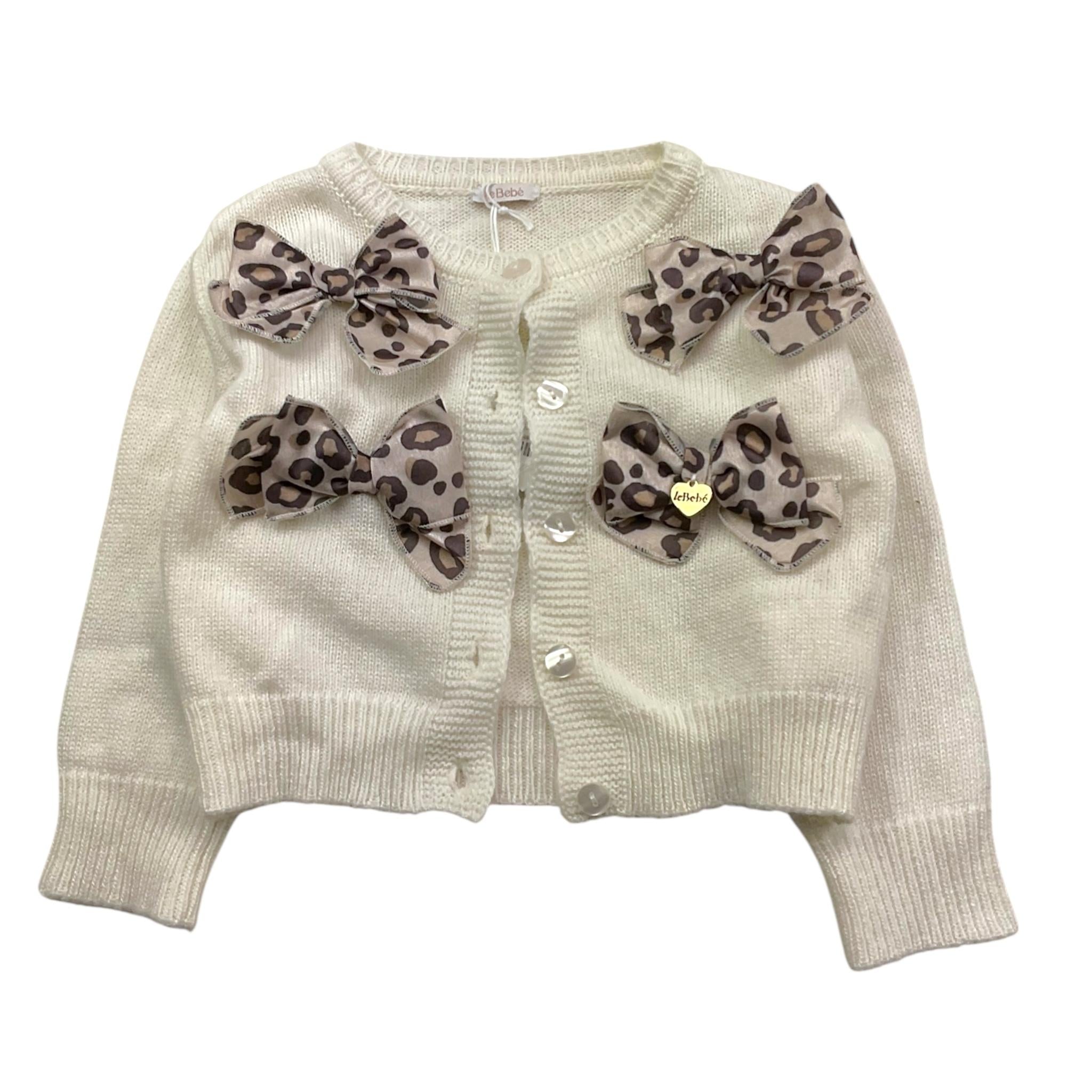 LE BEBE' cardigan tinta unita con applicazioni Bianco per Neonata LBG6106 BIANCO LE BEBE' 