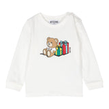 MOSCHINO shirt girocollo tinta unita con logo Bianco per Bambino MUO00VJ BIANCO MOSCHINO 