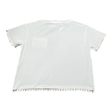 Lalalu' T-Shirt Tinta Unita Girocollo con Taschino per Bambina TSL80PBX BIANCO LALALU' 