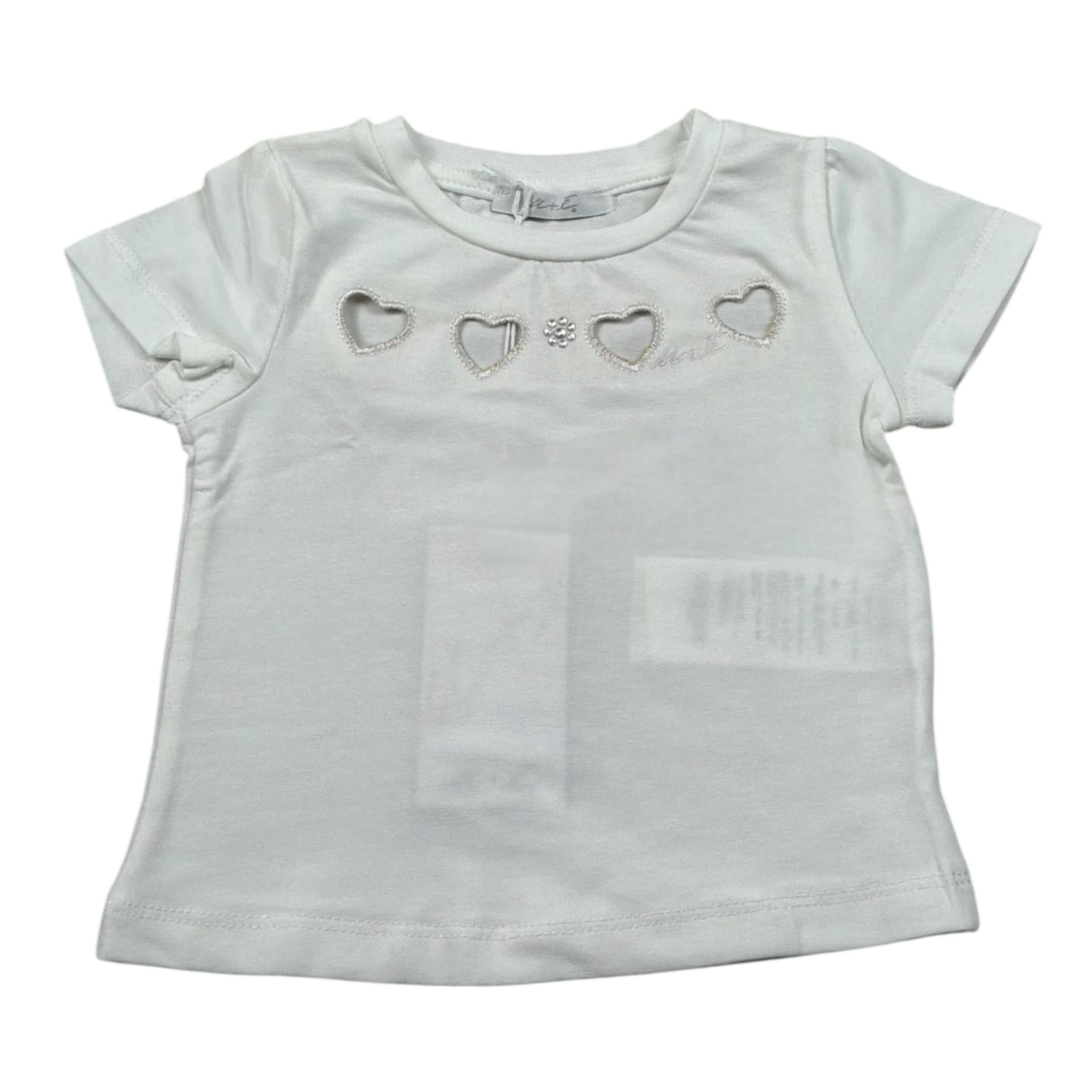 M+E' T-Shirt Girocollo tinta unita con Stampa Bianco per Neonata UE1257 BIANCO M+E' 