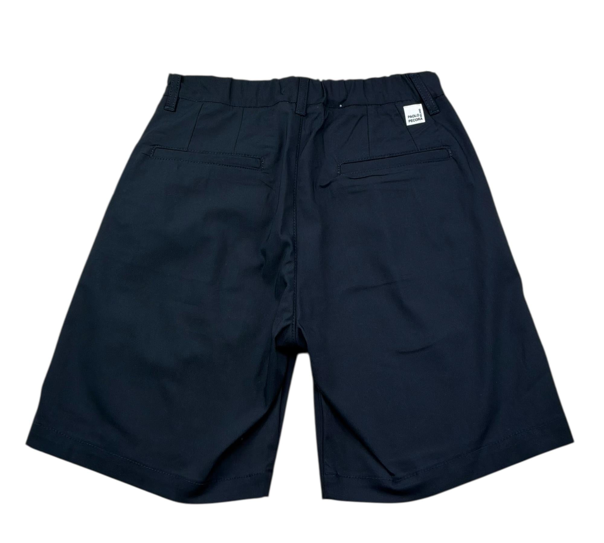 Paolo Pecora Bermuda Tinta Unita con Elastico In Vita per Bambino PP4321 BLU PAOLO PECORA 