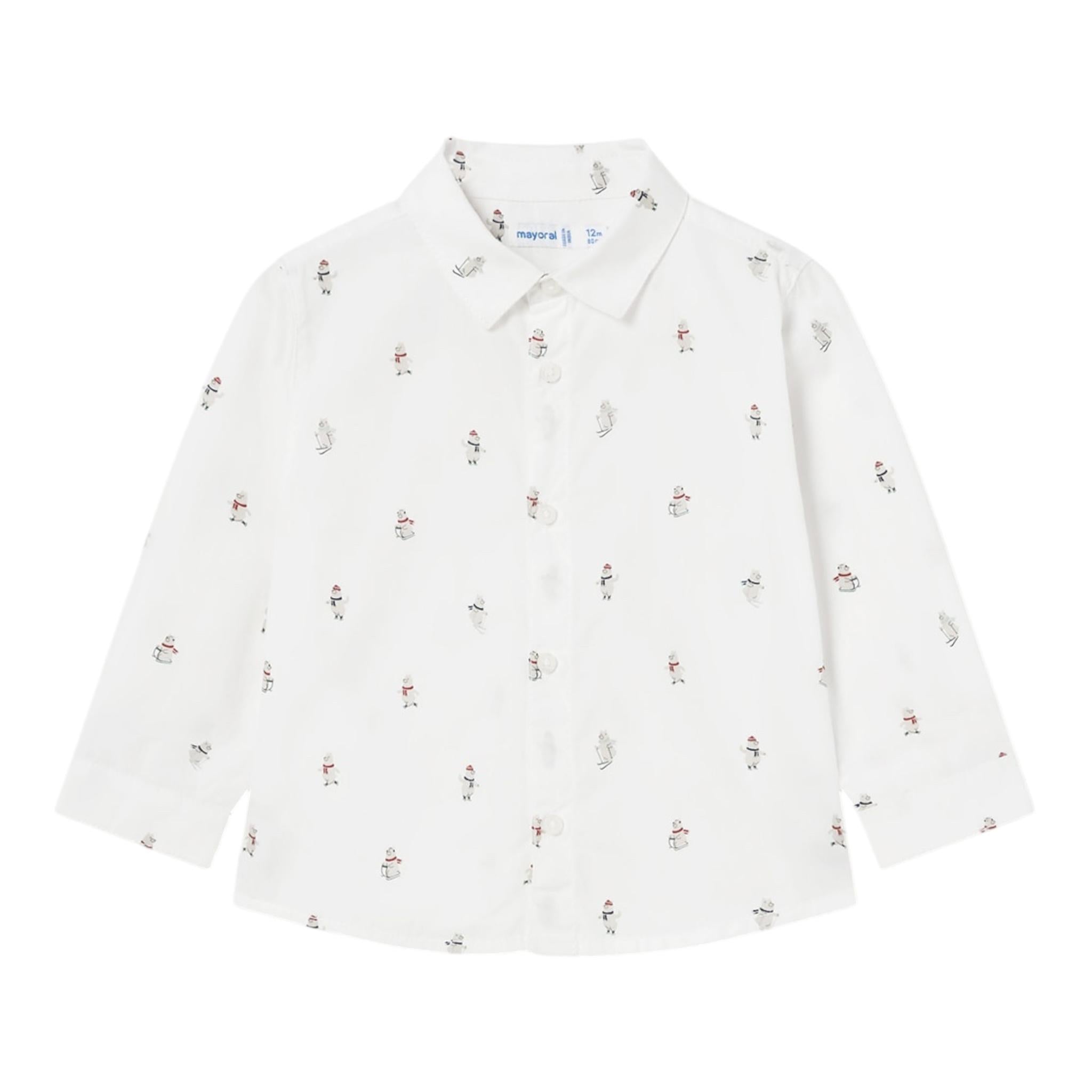 MAYORAL camicia manica lunga tinta unita con stampe orso Bianco per Bambino 2188 BIANCO MAYORAL 