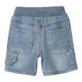 Sarabanda Bermuda In Denim Tinta Unita con Elastico In Vita per Neonato 0B120X AZZURRO SARABANDA 