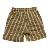 Le Bebe‘ Einfarbige Bermudashorts mit elastischem Bund und beigefarbenem Streifenmuster für Neugeborene