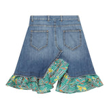 Marni Einfarbiger Jeansrock mit kontrastierendem Besatz Blau für Mädchen