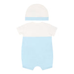 Moschino Set Pagliaccetto-Cappello Bicolore per Neonato MUY07EM BIANCO/AZZURRO MOSCHINO 