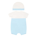 Moschino Set Pagliaccetto-Cappello Bicolore per Neonato MUY07EM BIANCO/AZZURRO MOSCHINO 