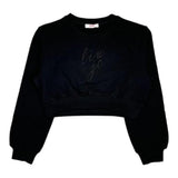 LIU JO felpa modello crop tinta unita con stampa Nero per Bambina GF4092X NERO LIU JO 