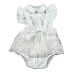 Barcellino Completo 2 Pezzi Camicia-Salopette per Neonata 120721 BIANCO BARCELLINO 
