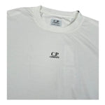 C.P. Company T-Shirt Girocollo Tinta Unita con Logo per Bambino CUM00I BIANCO C.P. COMPANY 