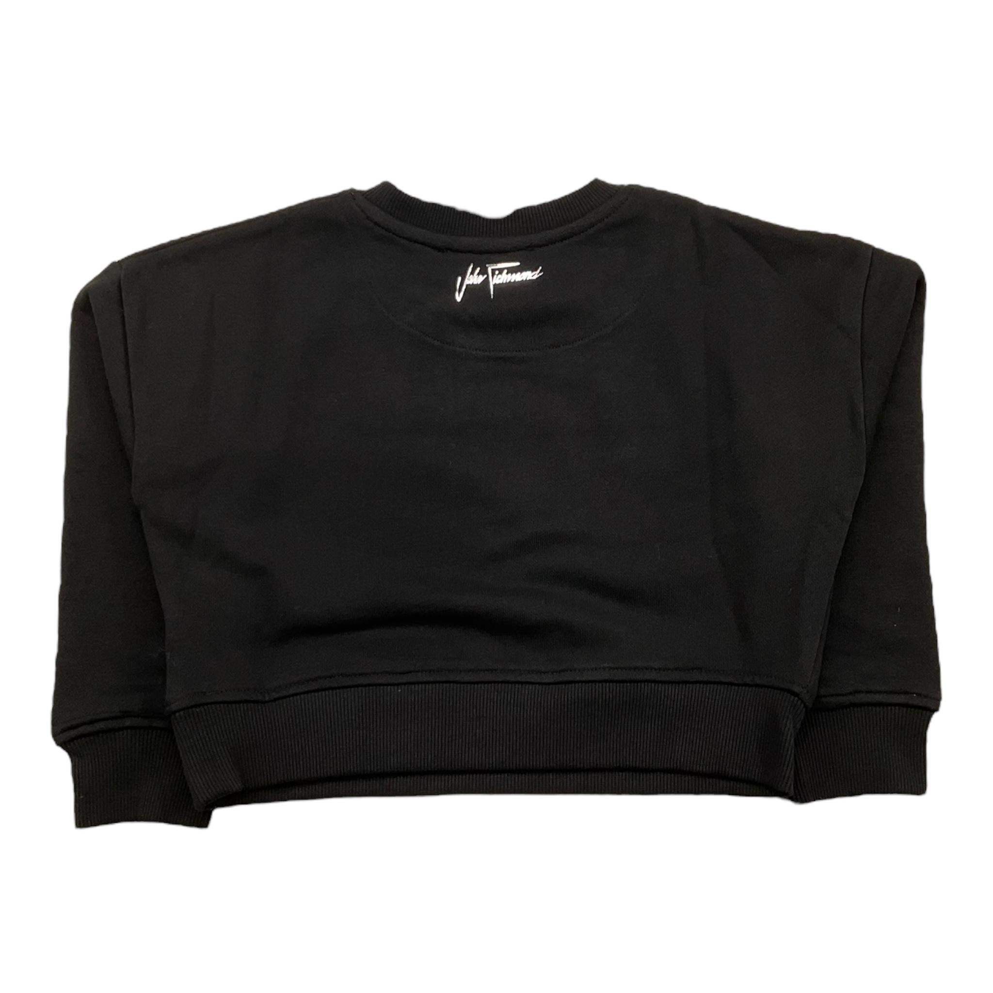 JOHN RICHMOND felpa tinta unita girocollo con stampa Nero per Bambina RGA24053FEJX NERO JOHN RICHMOND 