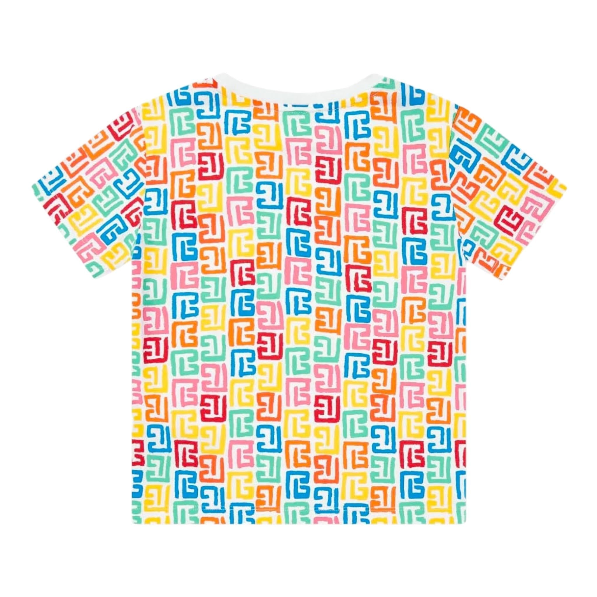 Balmain T-Shirt Girocollo Tinta Unita con Stampa per Neonata BW8621 BIANCO BALMAIN 