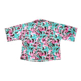 J'Aime' schlichtes Halbarm-Shirt mit gepunktetem Muster in Aquagrün für Mädchen