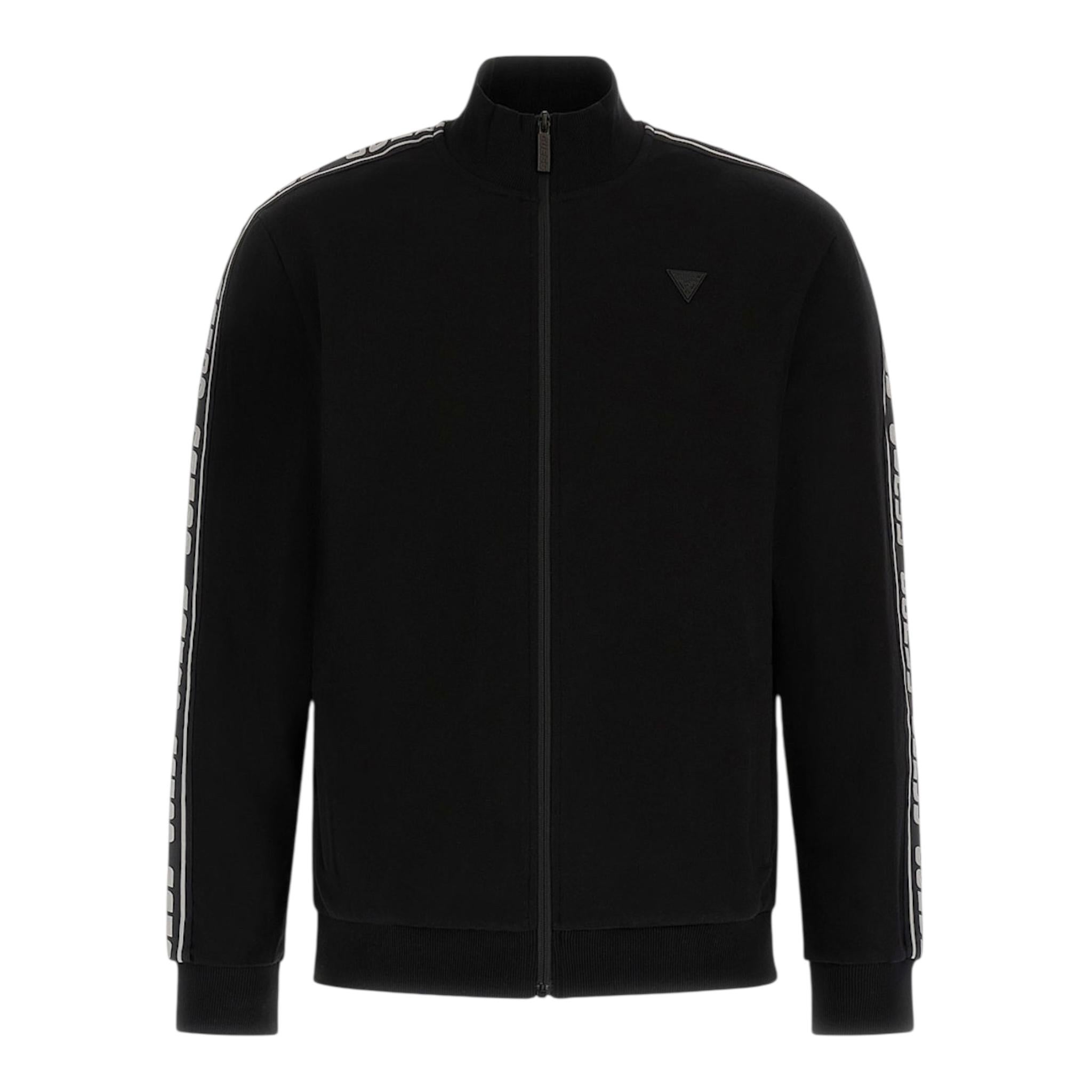 GUESS felpa con zip tinta unita con maniche logate Nero per Bambino L2YQ47K6S1 NERO GUESS 