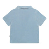 Carre'Ment Beau Poloshirt mit halben Ärmeln aus hellblauem Frottee für Neugeborene