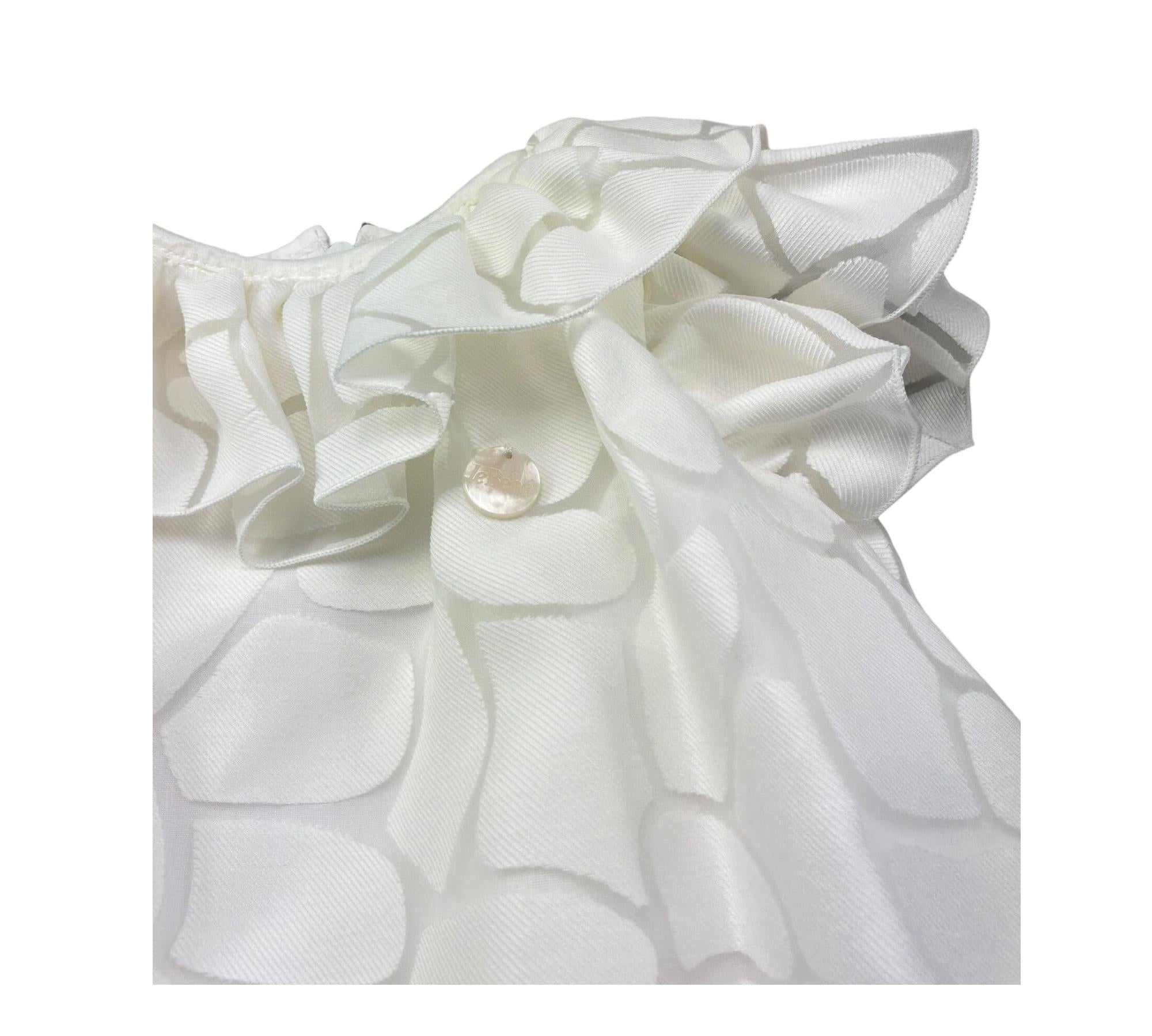 Le Bebe Abito Mezza Manica Tinta Unita con Colletto per Neonata LBG6386 BIANCO LE BEBE 