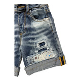 Yes London Zerrissene Denim-Bermuda-Shorts, schlicht, blau, für Baby-Mädchen