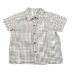 Petit Indi Camicia Tinta Unita con Fantasia A Quadri per Bambino SS25BK7427X BIANCO PETIT INDI 