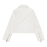 Lu Lu By Miss Grant Giubbino In Ecopelle Tinta Unita con Zip per Bambina LL3590 BIANCO LU LU BY MISS GRANT 