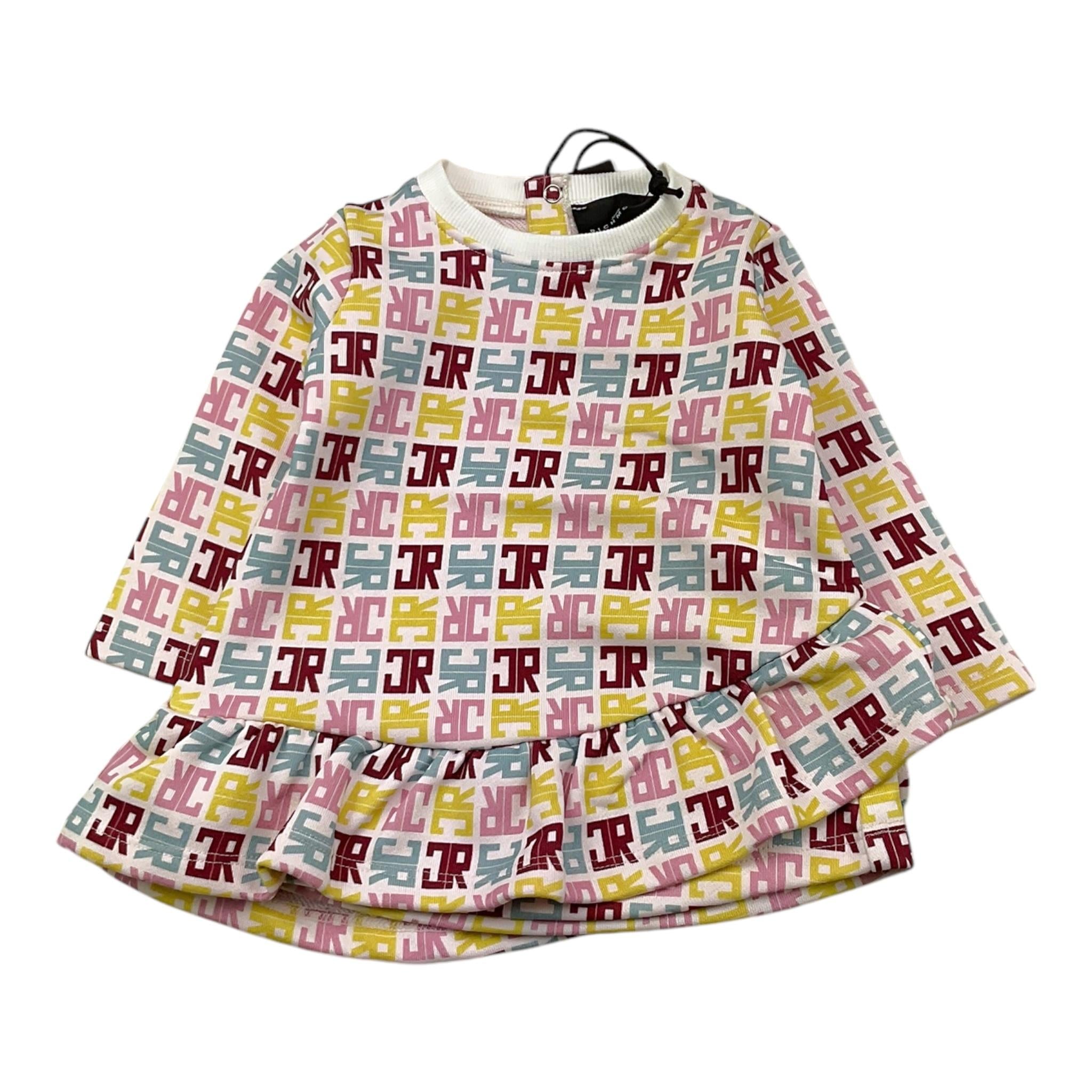 JOHN RICHMOND abito manica lunga fantasia logo Bianco per Neonata RIA25085VE BIANCO JOHN RICHMOND 