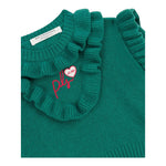 PHILOSOPHY maglia tinta unita con balze e stampa Verde per Bambina PFMA044 VERDE PHILOSOPHY 