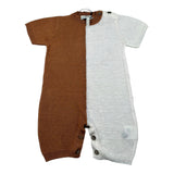 Maglifici di Verona Pagliaccetto Bicolore Mezza Manica per Neonato 045360 BIANCO/MARRONE MAGLIFICI DI VERONA 