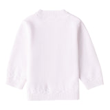 Mini Banda Cardigan Tinta Unita con Bottoni In Contrasto per Neonato 3B643 BIANCO MINI BANDA 