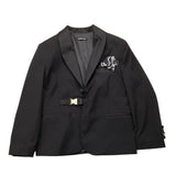 Never Too Schwarze, einfarbige Jacke mit Taschen für Jungen
