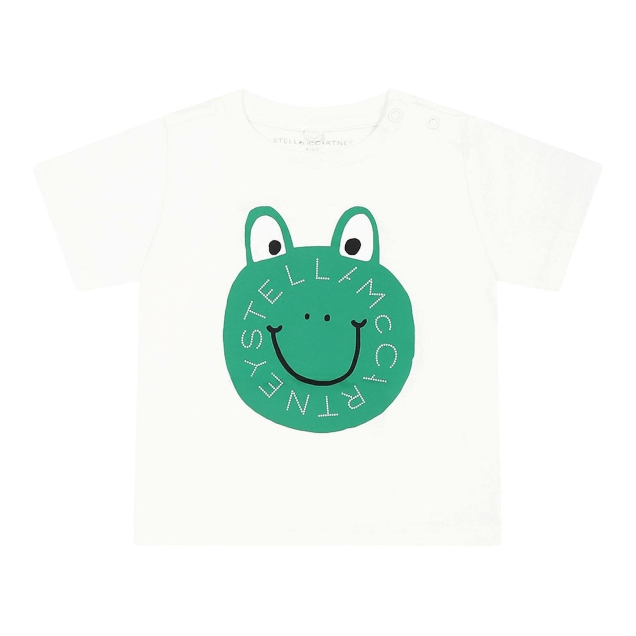 Stella Mccartney T-Shirt Girocollo Tinta Unita con Stampa per Bambina TW8S31X BIANCO STELLA McCARTNEY 