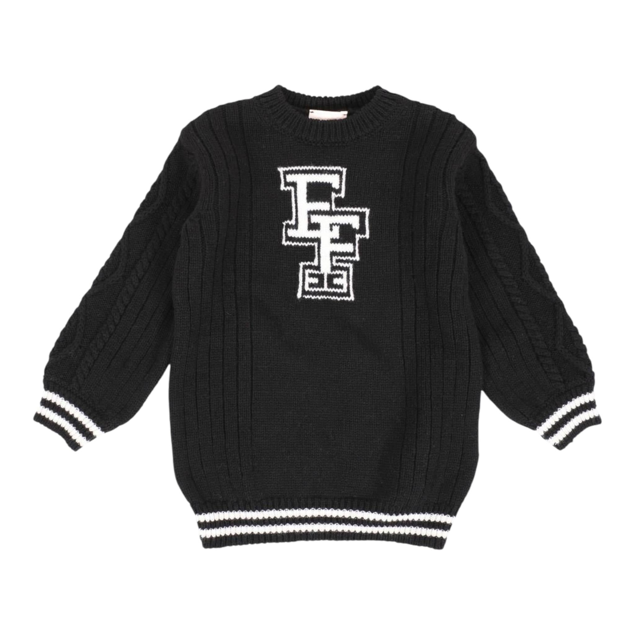 ELISABETTA FRANCHI abito manica lunga tinta unita cn logo Nero per Bambina EGAB183J NERO ELISABETTA FRANCHI 
