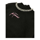 JOHN RICHMOND maglia mezza collo tinta unita con applicazioni Nero per Bambina RGA24080MA NERO JOHN RICHMOND 