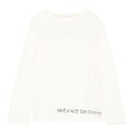 DOU DOU t-shirt girocollo tinta unita cn stampa in contrasto Panna per Bambino DV8P00X PANNA DOU DOU 