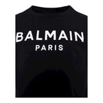 Balmain T-Shirt Girocollo Tinta Unita con Stampa per Bambino BT8P41X NERO BALMAIN 