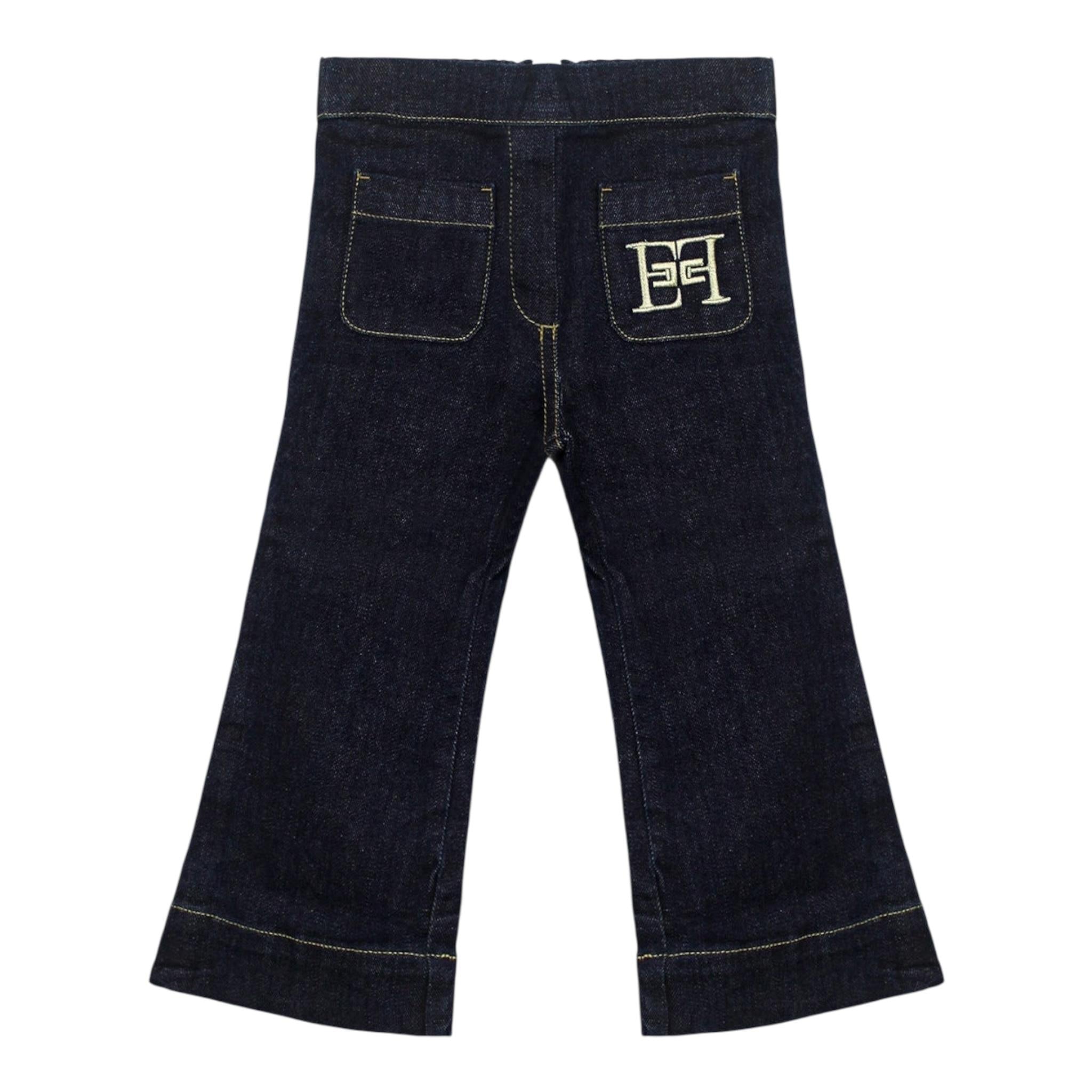 ELISABETTA FRANCHI jeans tinta unita modello zampa Blu per Bambina EGPA070 BLU ELISABETTA FRANCHI 