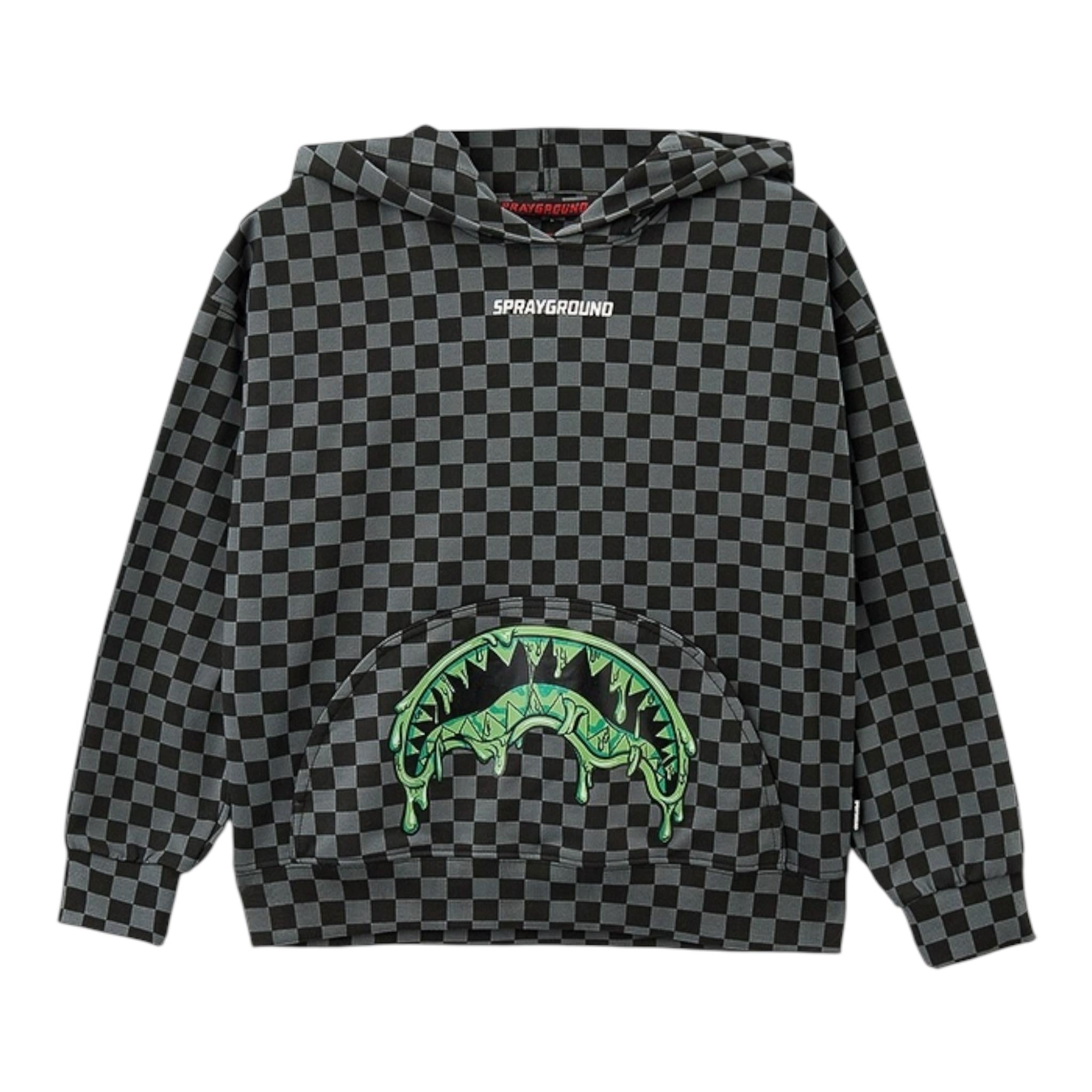 Sprayground Felpa con Cappuccio Fantasia Quadri per Bambino SPY1040 GRIGIO SPRAYGROUND 