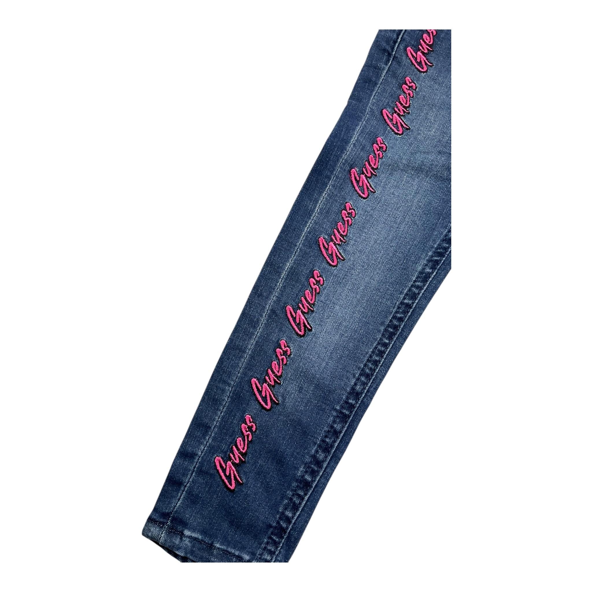 GUESS jeans tinta unita con ricami logo Blu per Bambina K4YA10D4CA0J BLU GUESS 