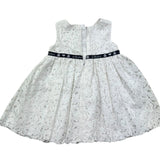 Le Bebe Abito Giromanica Tinta Unita con Ricami per Neonata LBG0695 BIANCO LE BEBE 