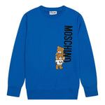 MOSCHINO felpa tinta unita gircollo con stampa Blu per Bambino H8F05RX BLU MOSCHINO 