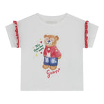 Guess T-Shirt Girocollo Tinta Unita con Stampa per Bambina K5RI12K6YW4 BIANCO GUESS 