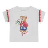 Guess T-Shirt Girocollo Tinta Unita con Stampa per Bambina K5RI12K6YW4 BIANCO GUESS 