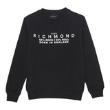 JOHN RICHMOND felpa chiusa girocollo tinta unita con logo Nero per Bambino RBA24047FE NERO JOHN RICHMOND 