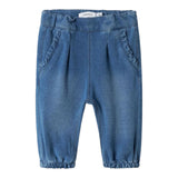 NAME.IT jeans morbido tinta unita con girovita regolabile Azzurro per Neonata 13224704 AZZURRO NAME.IT 