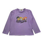 MOUSSE shirt girocollo tinta unita con stampa Viola per Bambina HKTL362L1 VIOLA MOUSSE 