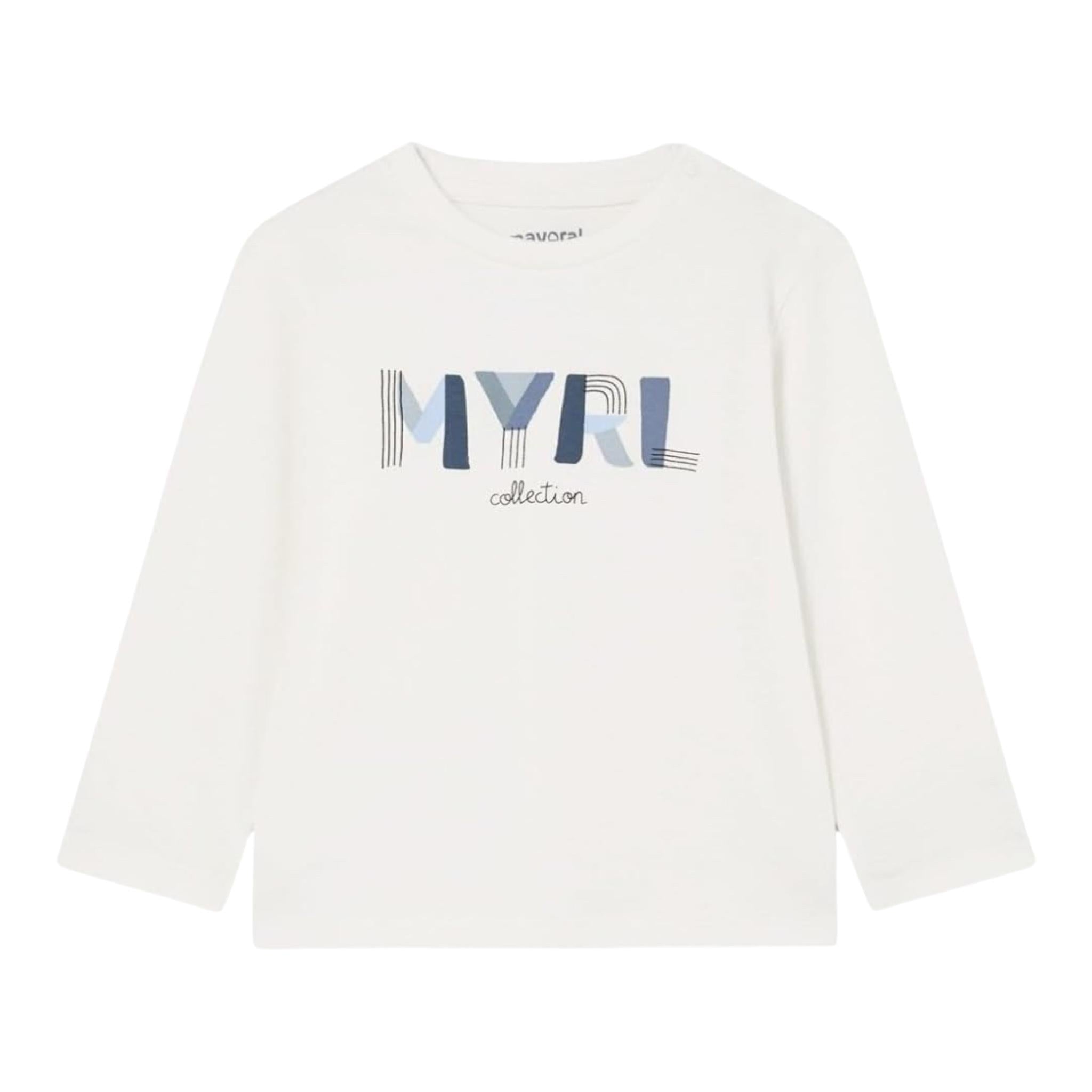 MAYORAL shrit girocollo tinta unita con stampa in contrasto Bianco per Neonato 108NX BIANCO MAYORAL 