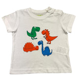 Losan Einfarbiges T-Shirt mit Rundhalsausschnitt und Kontrastdrucken, Weiß, für Neugeborene