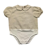 La Stupenderia Bodysuit Halbarm Einfarbig Beige Für Neugeborene