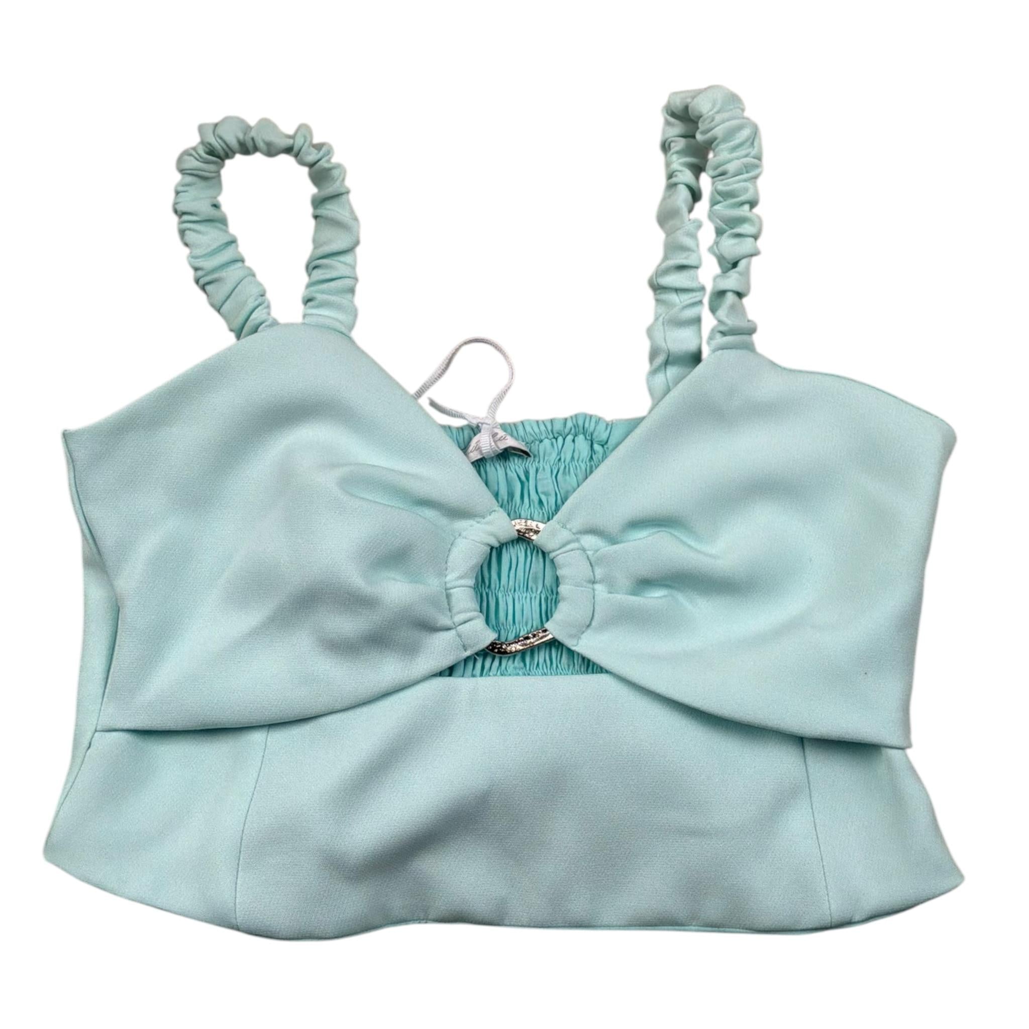 Lu Lu By Miss Grant Top tinta unita Verde Acqua per Bambina LL3471 VERDE ACQUA LU LU BY MISS GRANT 