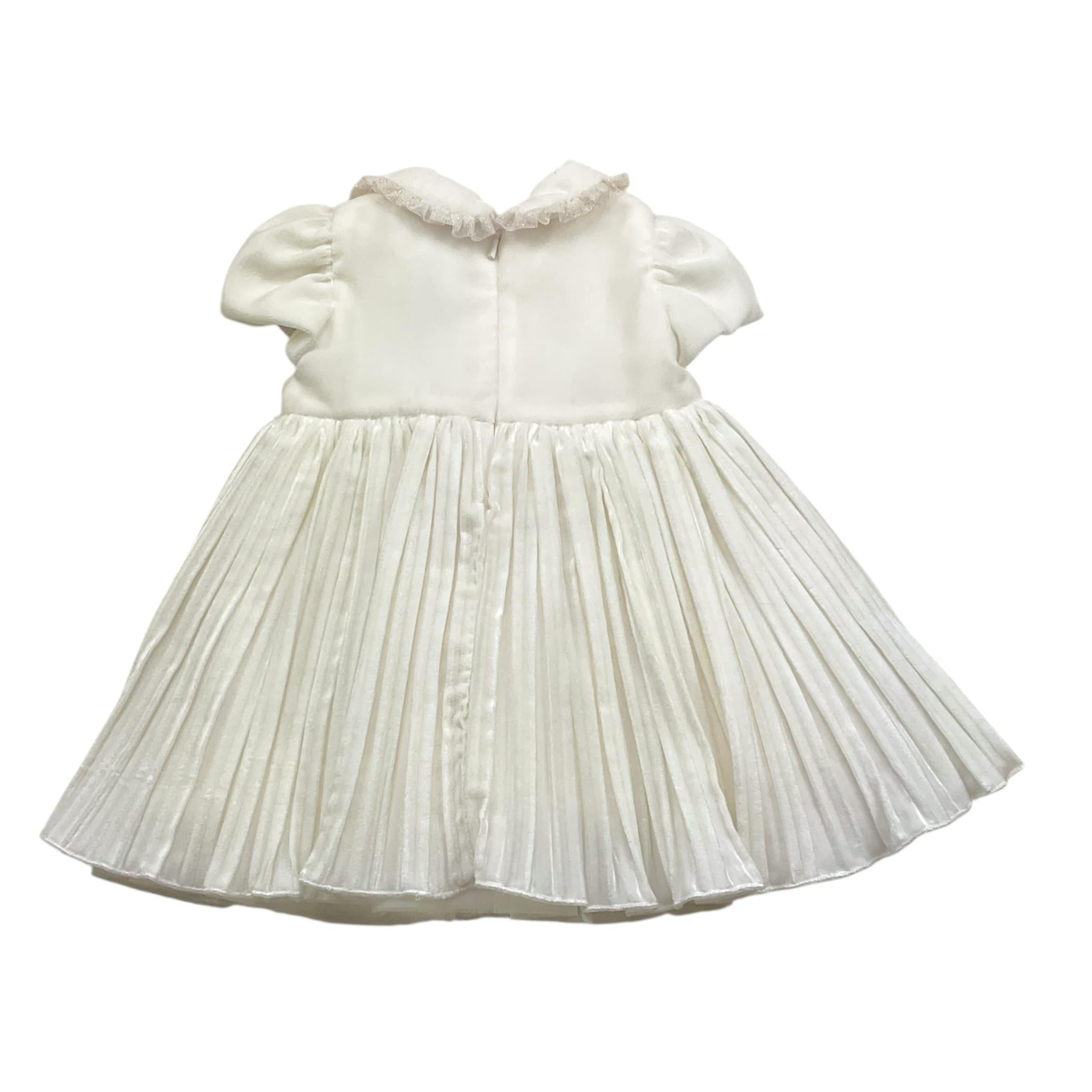 MONNALISA abit tinta unita con applicazioni mezza manica Panna per Neonata 73B902 PANNA MONNALISA 