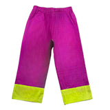 Ilfarobimbi Zweifarbige Palazzo-Hose mit elastischer Taille Magenta für Mädchen