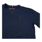 Tommy Hilfiger T-Shirt Girocollo Tinta Unita con Logo per Bambino KB0KB085755 BLU TOMMY HILFIGER 